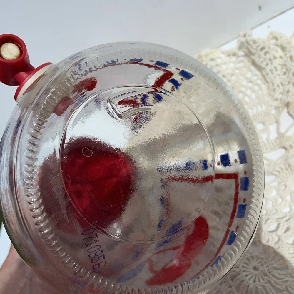 Vintage MCM Sun Tea Glass Beverage Dispenser Jar 1 Gal. Cherries Anchor Hocking